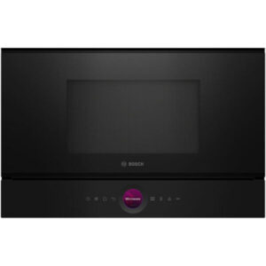 Bosch Series 8 BFL7221B1B Built-In Microwave – 21L, 900W, Black Glass