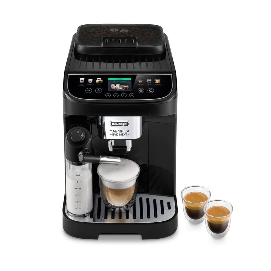 De'Longhi Magnifica Evo Next ECAM310.60.B Bean-to-Cup Coffee Machine – LatteCrema Hot, 10 Drinks, Black