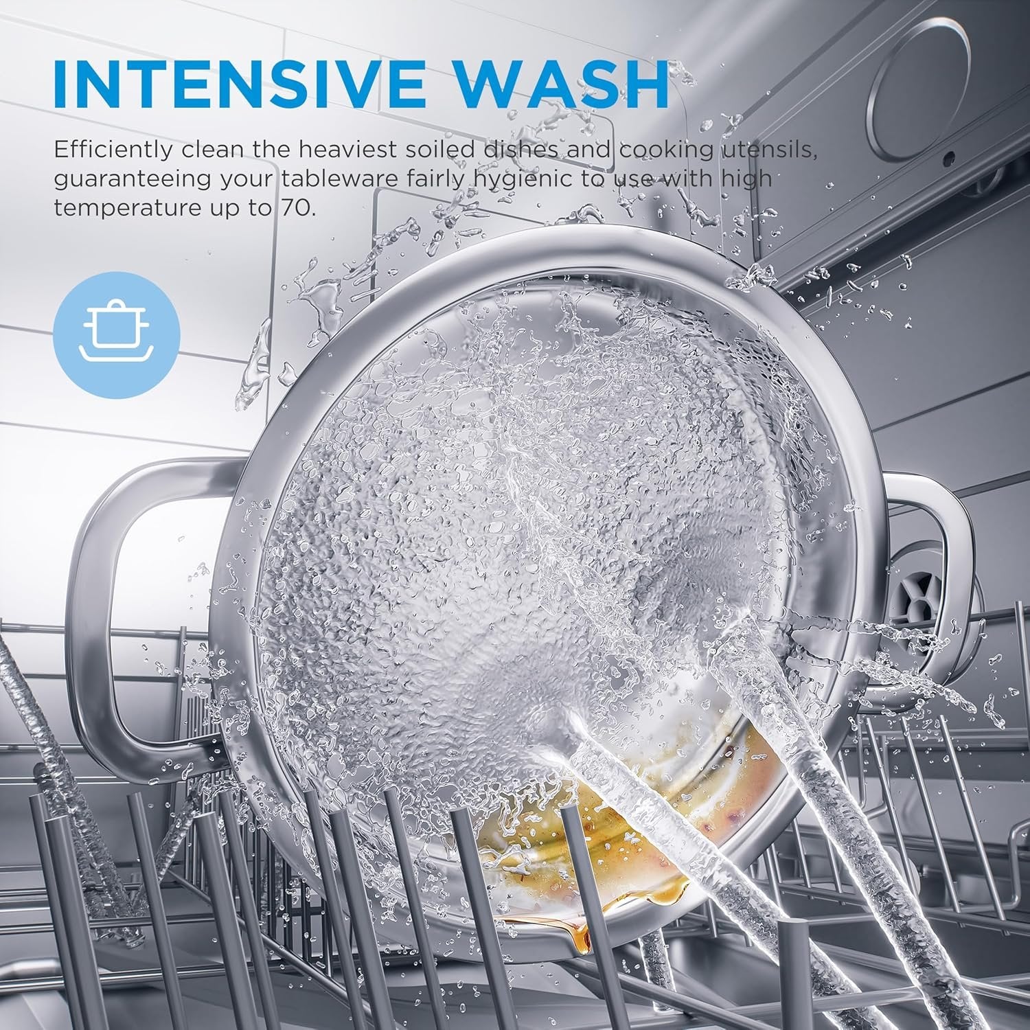 Midea 45cm Smart Freestanding Dishwasher – 10 Place Settings, Wi-Fi, 9 Programmes, Stainless Steel – view 5