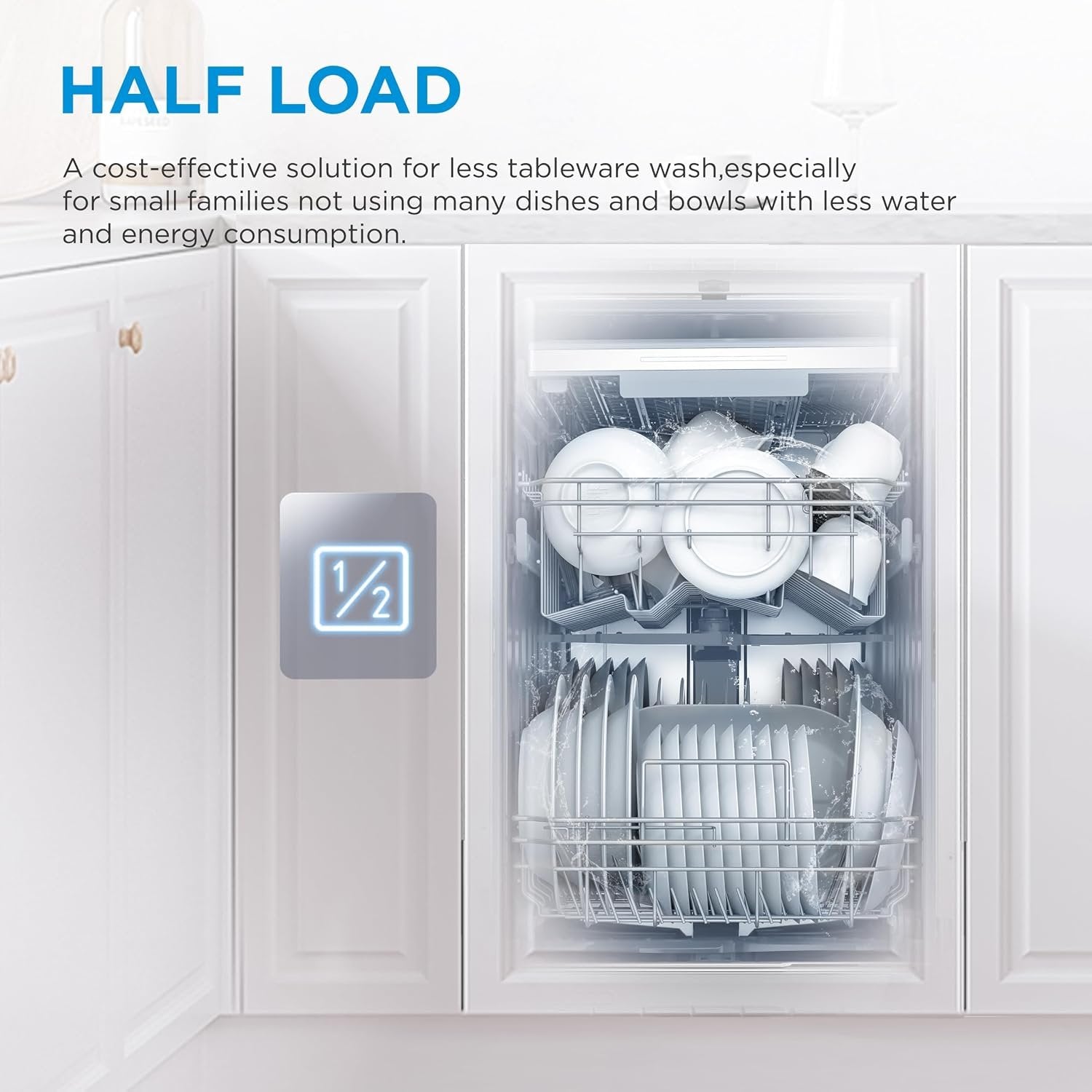 Midea 45cm Smart Freestanding Dishwasher – 10 Place Settings, Wi-Fi, 9 Programmes, Stainless Steel – view 7